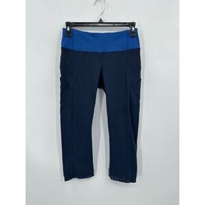 Lululemon Illumina Crop with side pockets Inkwell / Rugged Blue Size 4 EUC